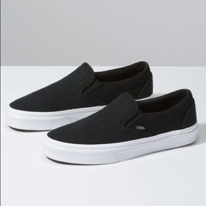 Vans Slip Ons Black Herringbone